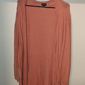 (1) Rose colored cardigan